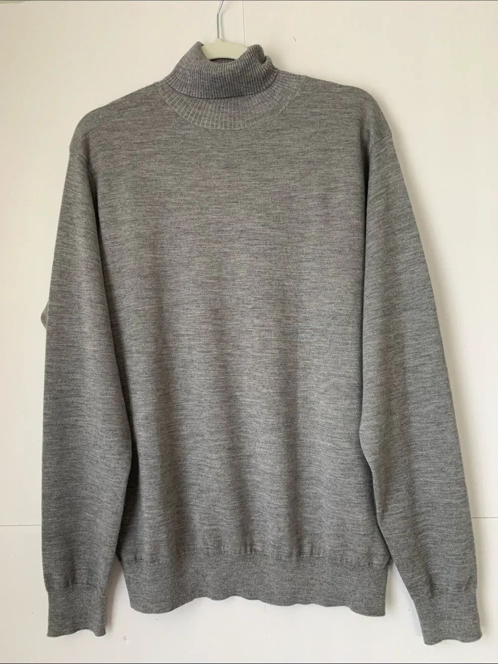 NWT Peter Millar Men's Grey Cashmere Silk Blend Turtleneck Sweater Size L